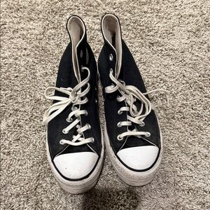 Converse Black and White Platform High-Top Sneakers